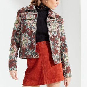 Urban Outfitters Floral Jacquard Trucker Jacket